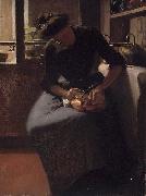 Minerva Josephine Chapman Woman Polishing a Kettle painting